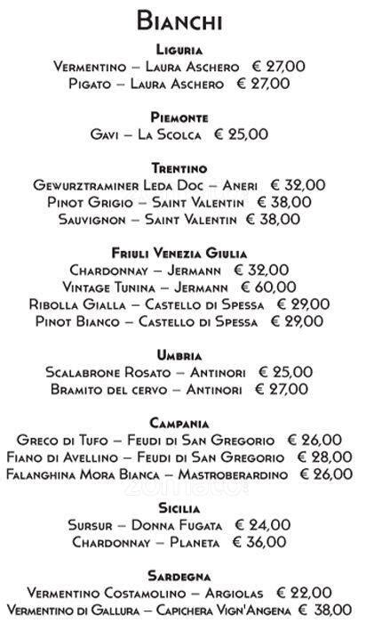 Menu at Ristorante Casa Giannino, Casa Giannino